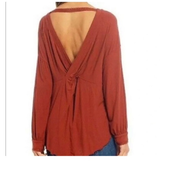 Free People Shimmy Shake Top Size Small Open Back Rust - Picture 4 of 10
